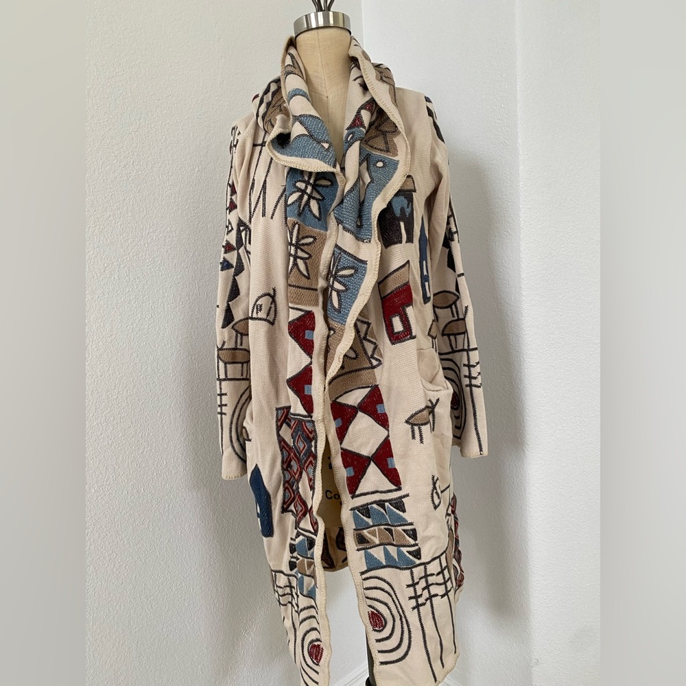 Johnny Was Biya Cream/ Ecru Kate Hooded Duster